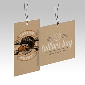 Custom-printed, wholesale brown kraft hang tags from 4over-printing.com