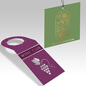 Custom-printed, wholesale Foil Worx hang tags from 4over-printing.com