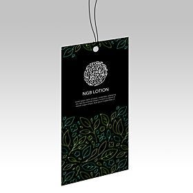 Custom-printed, wholesale raised spot UV hang tags from 4over-printing.com