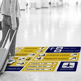 Custom-printed, wholesale aluminum floor graphics from 4over-printing.com
