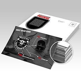 Custom-printed, wholesale black edge postcards from 4over-printing.com