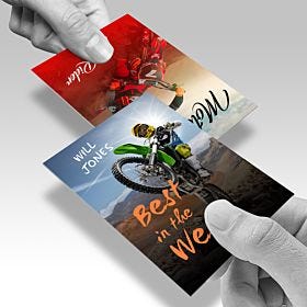 Custom-printed, wholesale black edge trading cards from 4over