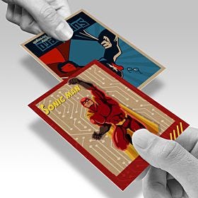 Custom-printed, wholesale brown kraft trading cards from 4over