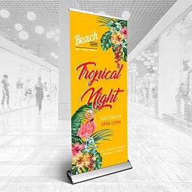 Custom-printed, wholesale deluxe single-sided retractable banner stands from 4over.com