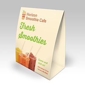 Custom-printed, wholesale natural table tents from 4over.com