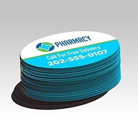 Custom-printed, wholesale oval magnets from 4over.com