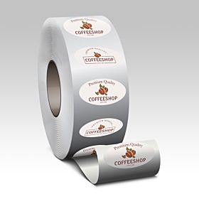 Custom-printed, wholesale oval roll labels from 4over-printing.com
