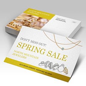 Custom-printed, wholesale pearl postcards from 4over-printing.com