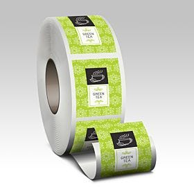 Custom-printed, wholesale rectangle roll labels from 4over-printing.com