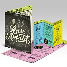 Custom-printed, wholesale natural menus from 4over