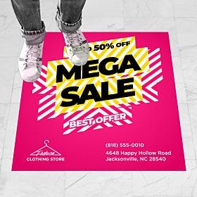 Custom-printed, wholesale vinyl floor graphics from 4over-printing.com
