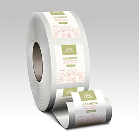 Custom white BOPP roll labels from 4over-printing.com
