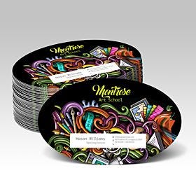 Custom-printed, wholesale oval business cards from 4over-printing.com
